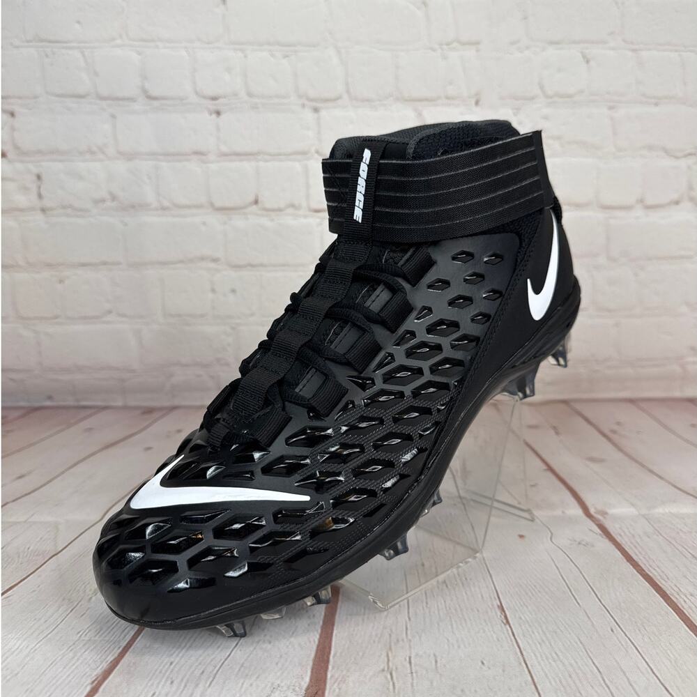 Nike Force Savage Pro 2 Mid Black White Football Cleats Mens Sz 10.5 AH4000-002 - Picture 3 of 11